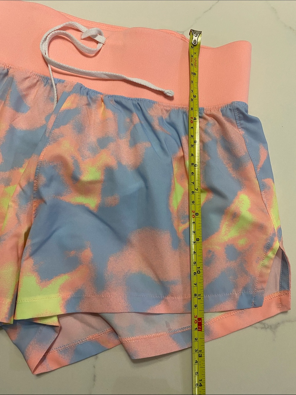 Under Armour Pastel Tie-Dye Running Shorts - Pink Waistband - Picture 7 of 7
